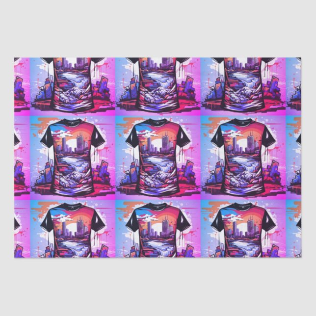 Papel de seda Nueva York Graffitis (Frente )