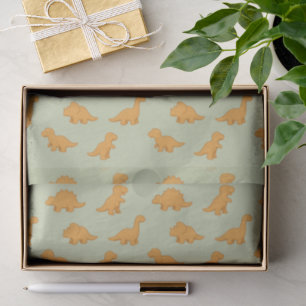 Papel De Seda Nugget de Frango Dinossauro Verde Sálvia Divertido