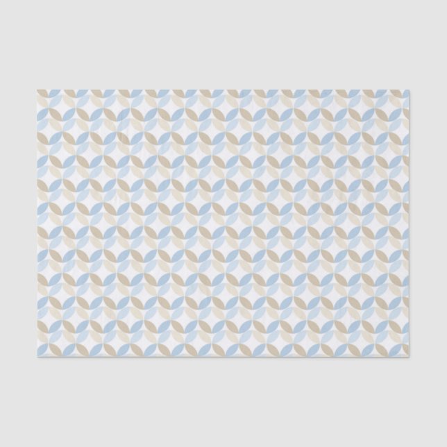 PAPEL DE SEDA NÚMEROS DE PADRÕES AZUIS E TAN (Frente )