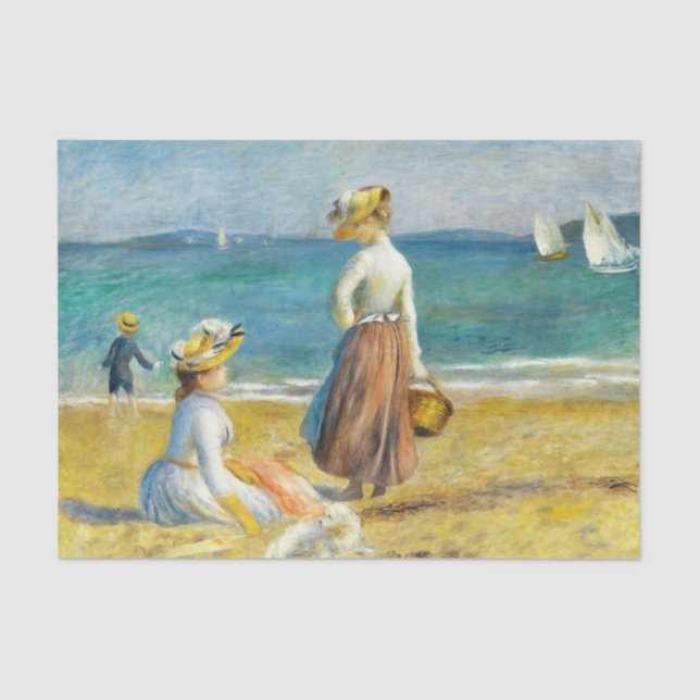 Papel De Seda Números na Praia, Auguste Renoir Decoupage Art (Frente )