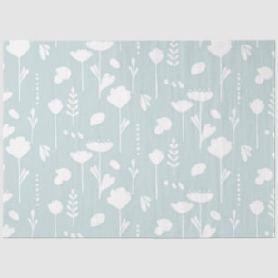 Papel De Seda Nurserina de Bebê Moderna Floral Azul Floral n Bra