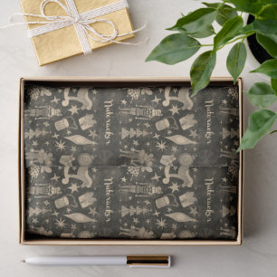 Papel De Seda Nutcracker e Fairies Taupe Brown