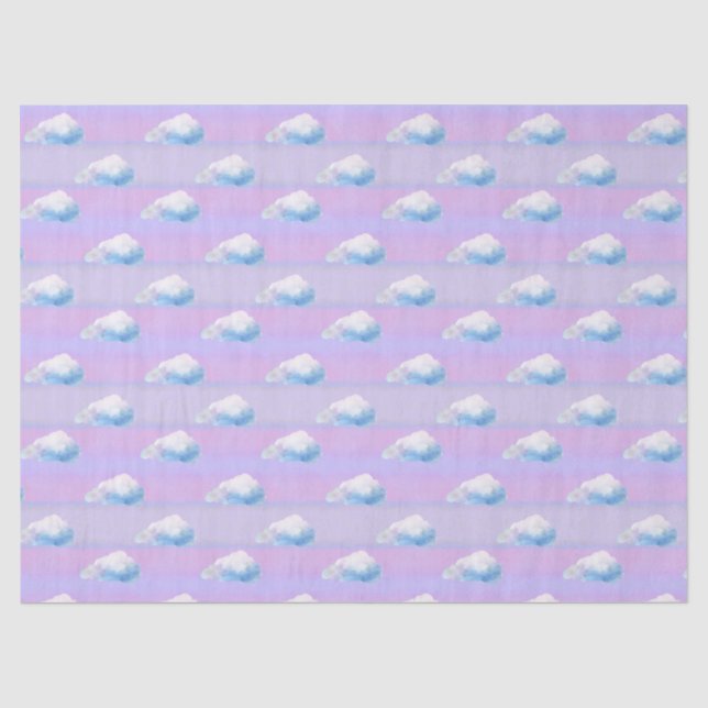 Papel De Seda Nuvem 9 Nublado Roxo e Azul (Frente )