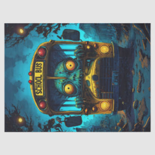 Papel De Seda Nuvem Amarela Azul de Ônibus de Horror Monstro
