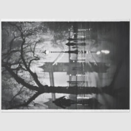 Papel De Seda Nuvem Branca Negra da Rua Noturna de Londres