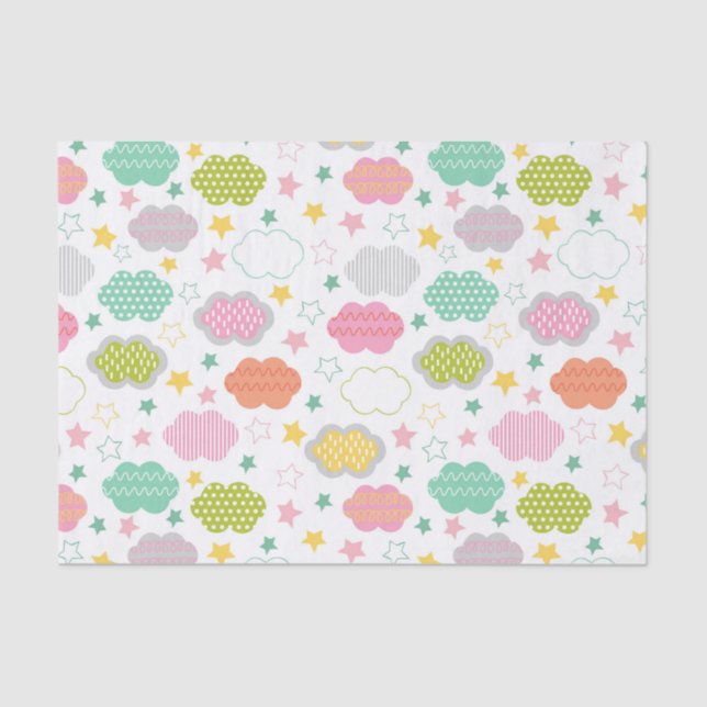 Papel De Seda Nuvens Coloridas (Frente )