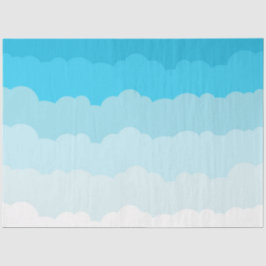 Papel De Seda Nuvens de Céu Azul e Branco Claro