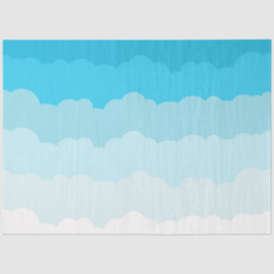 Papel De Seda Nuvens de Céu Azul e Branco Claro