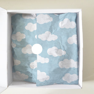 Papel De Seda Nuvens De Pastel Azul-Bebê E Branco
