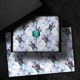 Papel De Seda Nuvens do Dinocorn Dinossauro Místico Unicórnio