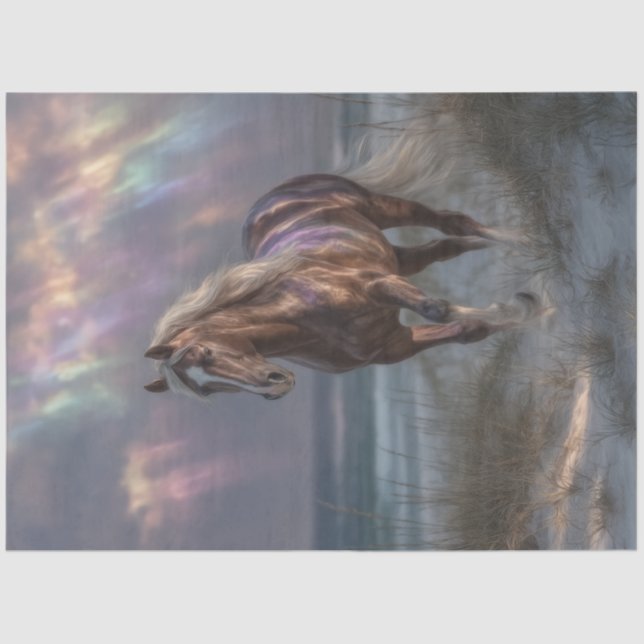 Papel De Seda Nuvens Iridescentes de Cavalo de Desnutação Beleza (Frente )