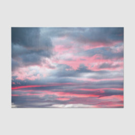 Papel De Seda Nuvens Lindas Rosa Branco Azul Céu