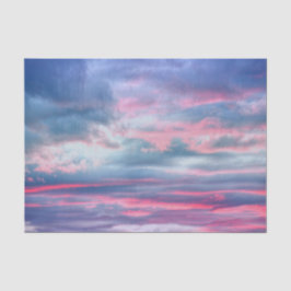 Papel De Seda Nuvens Lindas Rosa Pastel Branco Azul Céu