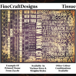 Papel De Seda NYC Urban Typography Collage Panel FB3 Decoupage