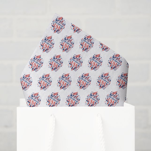 Papel De Seda O 250º aniversário da América (Sacola de presentes)