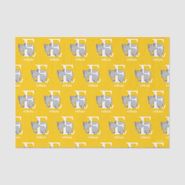 Papel De Seda O ABC do Dr. Seuss: Letra E - Branco | Adicione se (Frente )