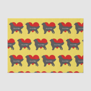 Papel De Seda O amor da silhueta do cão do golden retriever é