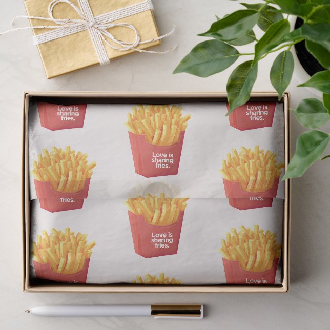 Papel De Seda O Amor é Compartilhar Batatas Fritas. | Presente d (Presente)