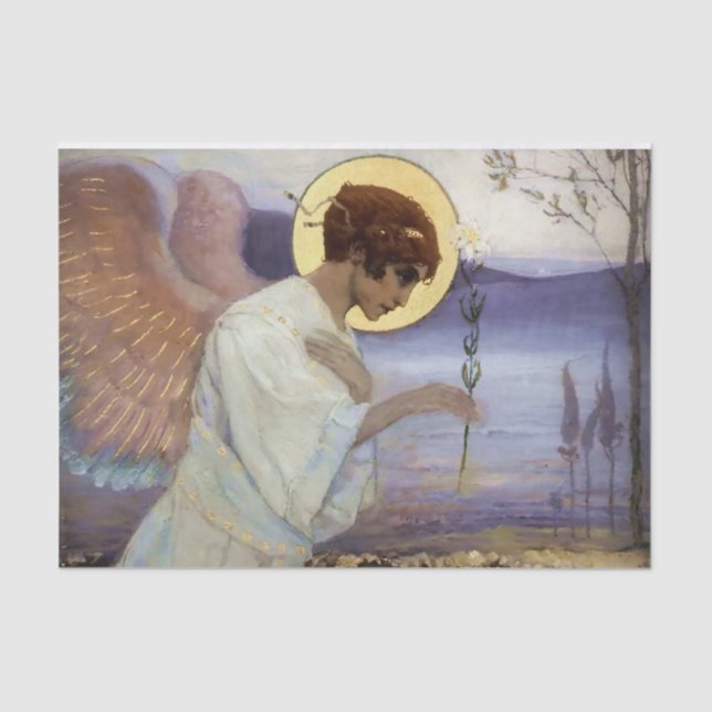Papel De Seda "O Arcanjo Gabriel" por Mikhail Nesterov (Frente )