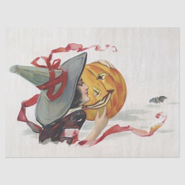 Papel De Seda O Beijo da Bruxa: Um Jack o Lanterna no Halloween (Frente )