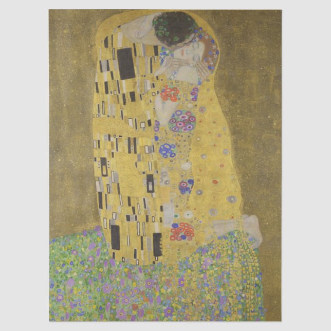 Papel De Seda O Beijo de Gustav Klimt (Frente )