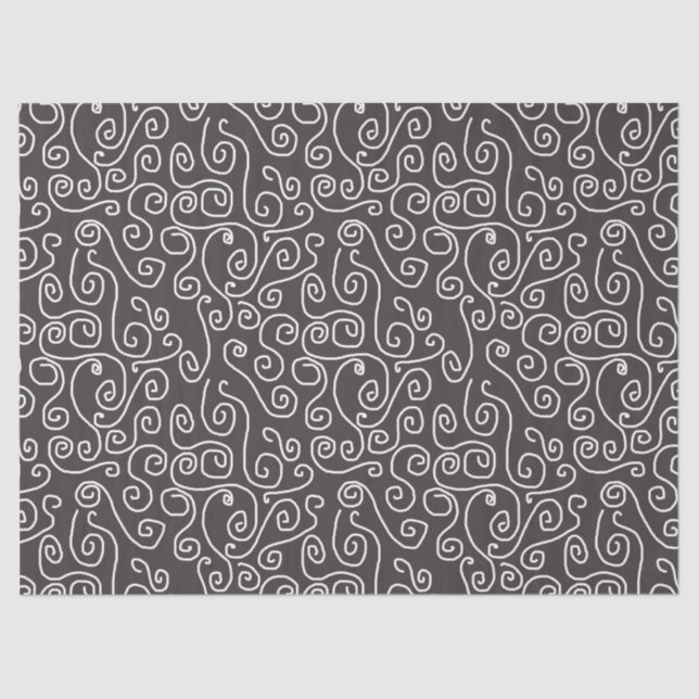 Papel De Seda O branco roda em cinzas (Frente )