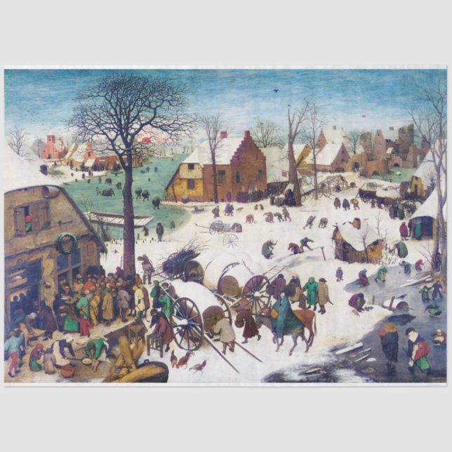 Papel De Seda O Censo de Belém, Pieter Bruegel (Frente )
