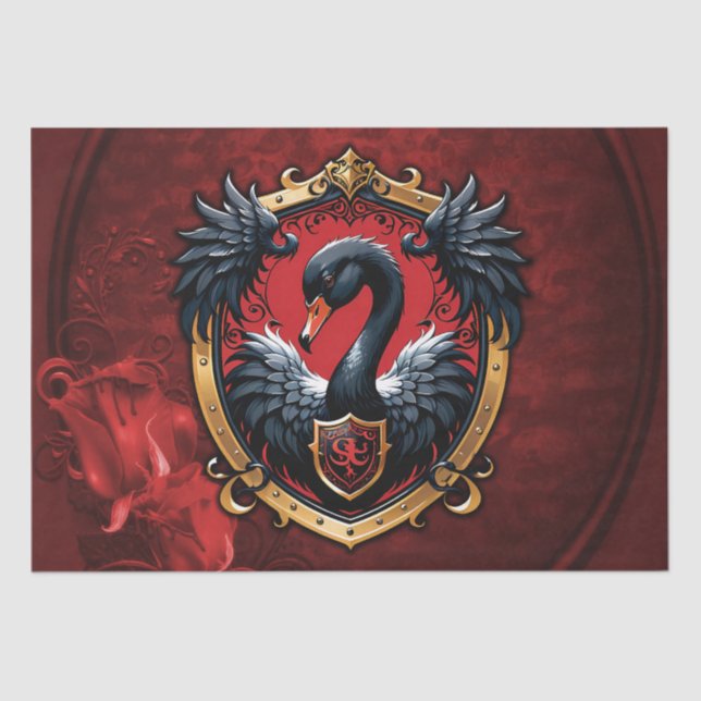 Papel De Seda O Cisne Negro é um símbolo de elegância e poder. (Frente )