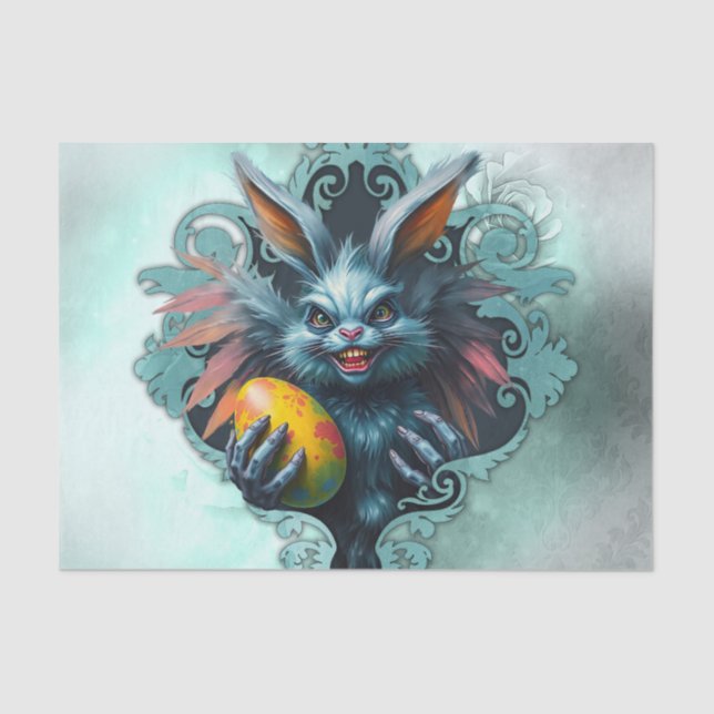 Papel De Seda O coelho Páscoa assustador (Frente )