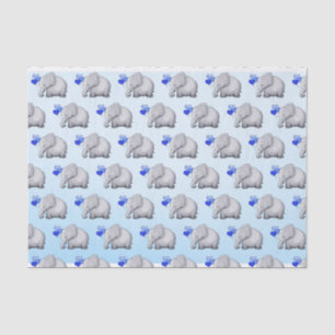 Papel De Seda O coração azul bonito Balloons o chá do bebé d