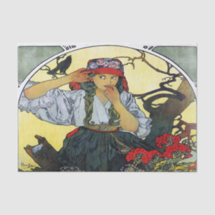 Papel De Seda O coro 1911 dos professores de Alfons Mucha