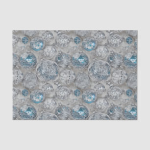 Papel De Seda O Design 11 da Série de Natal Azul e Prateado