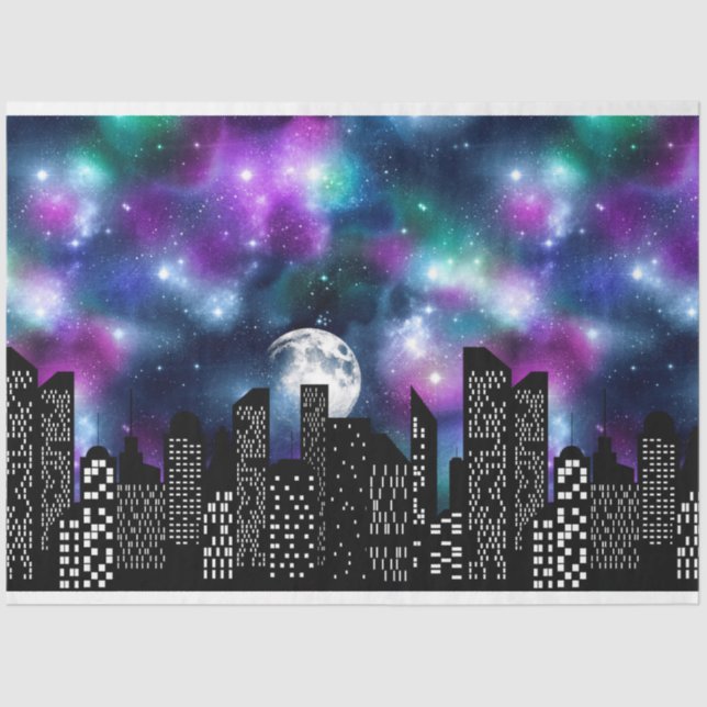 Papel De Seda O Design 11 Starry Skyline Series (Frente )