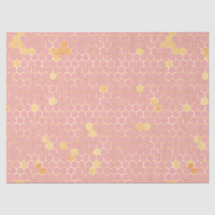 Papel De Seda O Design 2 da Série Bee Rosa e Dourada
