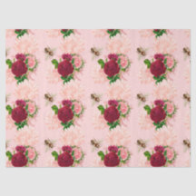 O Design da Série Abelha Rosa e Dourada 17 Tissue
