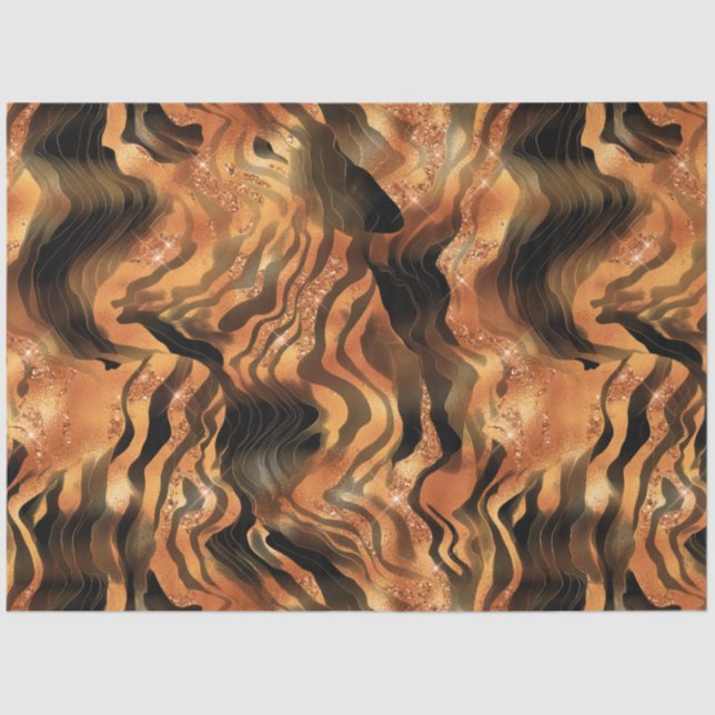 Papel De Seda O Design da série Glitter Tiger nº 7 (Frente )