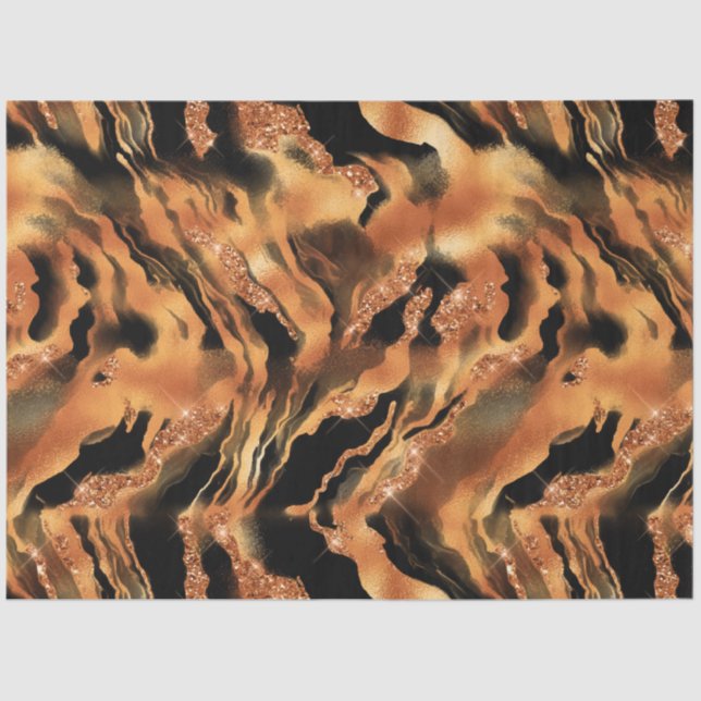 Papel De Seda O Design da série Glitter Tiger nº 8 (Frente )