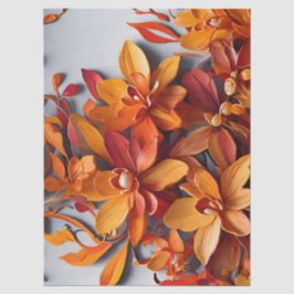 Papel De Seda O Design de Padrão Floral Laranja