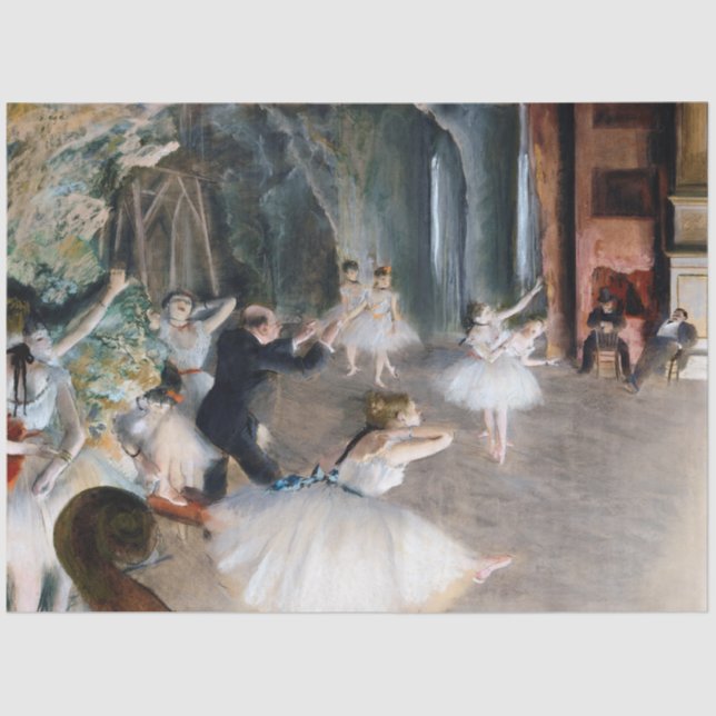 Papel De Seda O ensaio no palco, Edgar Degas (Frente )