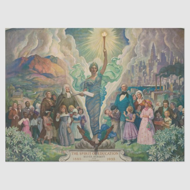 Papel De Seda O Espírito de Educação de Newell Convers Wyeth (Frente )