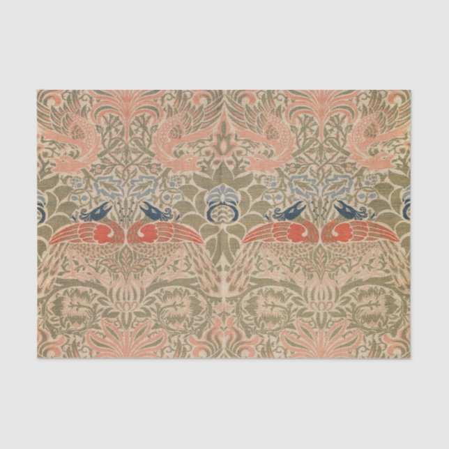 Papel De Seda O famoso padrão dos pássaros de William morris (Frente )