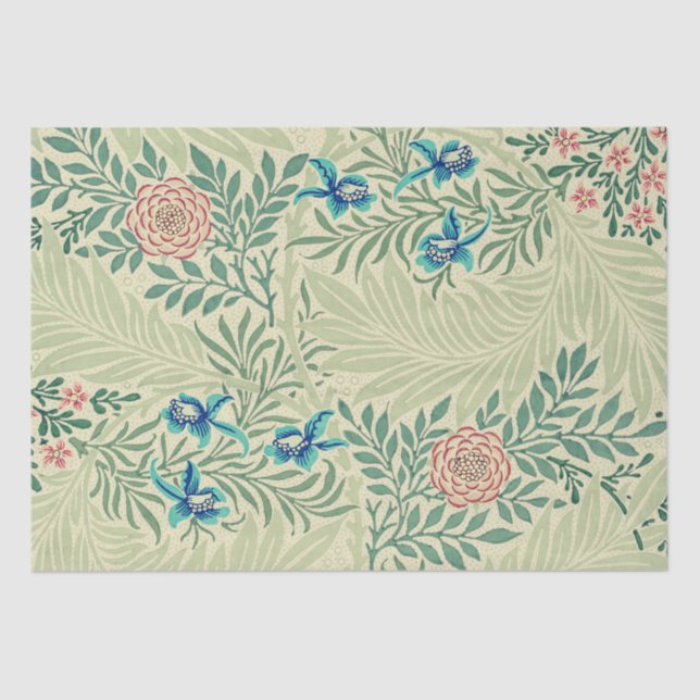 Papel De Seda O famoso padrão Larkspur de William Morris (Frente )