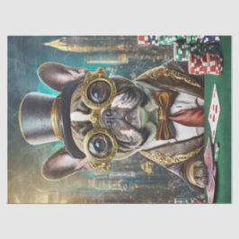 Papel De Seda O Flush do Frenchie, Bulldog Francês Jogando Poker