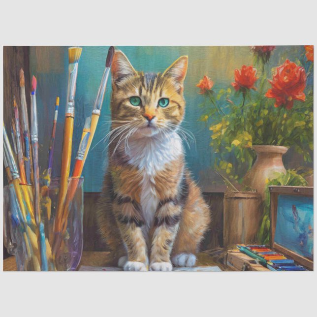 Papel De Seda O Gato Artístico (Frente )