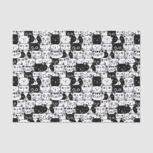 Papel De Seda O gato preto & branco enfrenta a festa de
