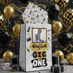 Papel De Seda O Grande Primeiro aniversario Hip Hop Preto e Do