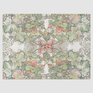 Papel De Seda O Hollyhock de Nouveau da arte de Mucha floresce o