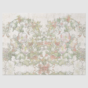 Papel De Seda O Hollyhock de Nouveau da arte de Mucha floresce o