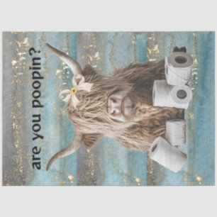 Papel De Seda O Humor De Vaca Em Terra Alta Está A Apontar.