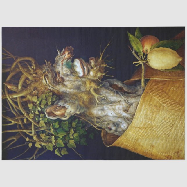 Papel De Seda O inverno, Arcimboldo (Frente )